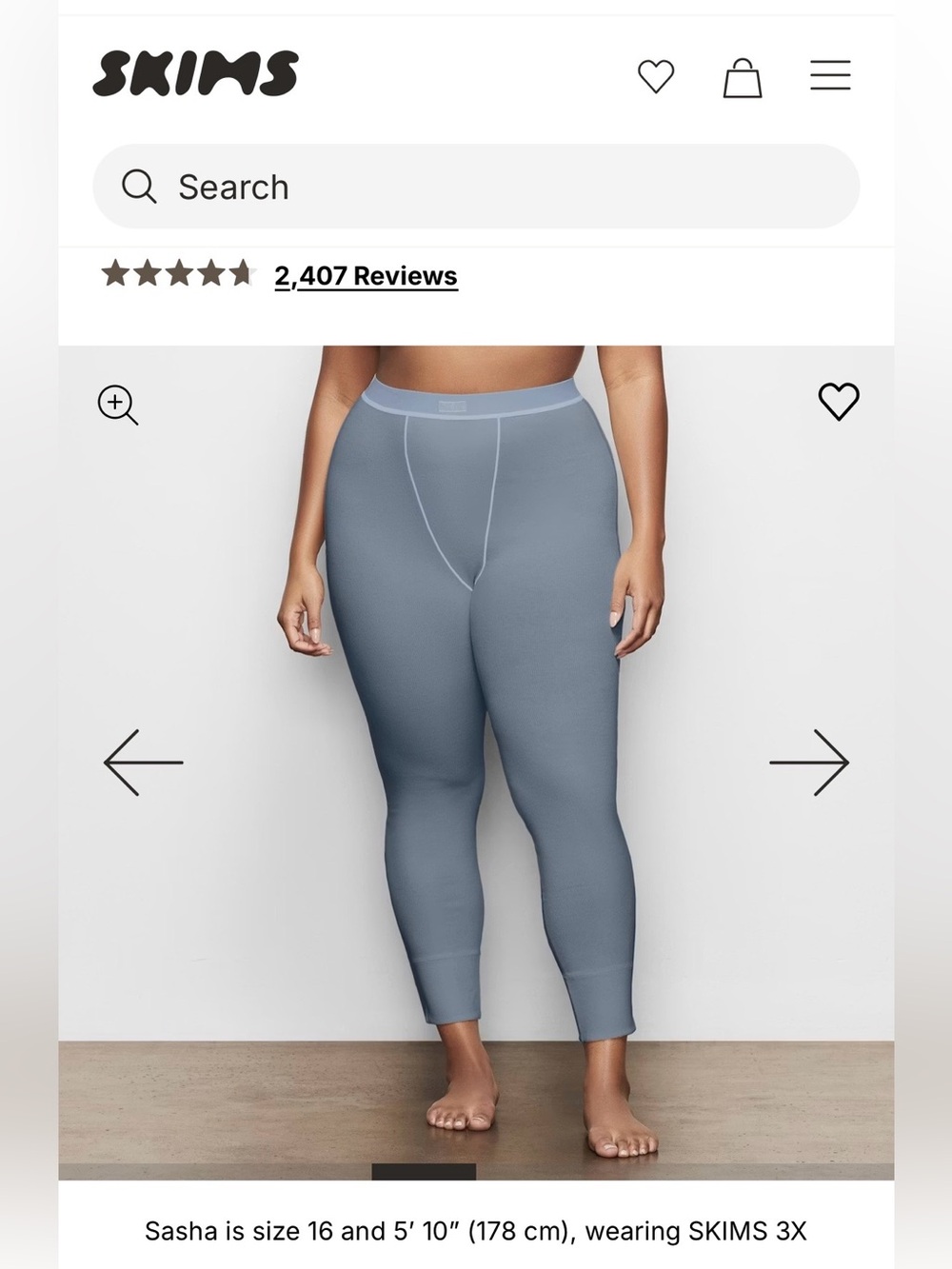 SKIMS Kyanite Blue Leggings - Size 4X NWT​
